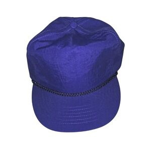 Vintage Otto Cap Blank Nylon Rope Hat Snapback Purple 5 Panel Cap 90s Streetwear